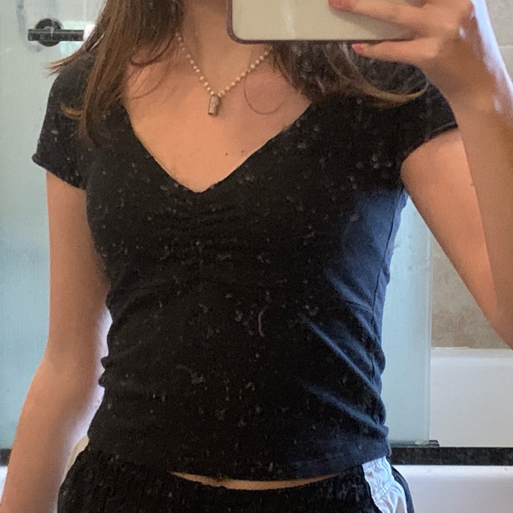 brandy melville black gina top